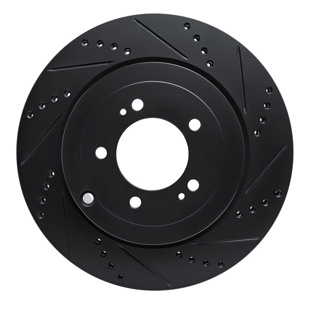Dynamic Friction 633-72042R - Drilled and Slotted Black Zinc Brake Rotor