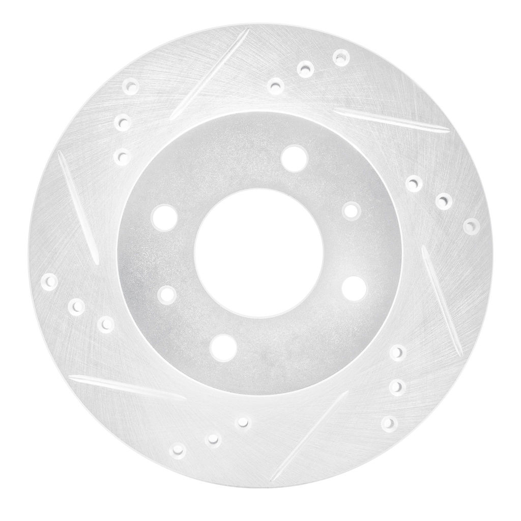 Dynamic Friction 631-03012L - Drilled and Slotted Silver Zinc Brake Rotor
