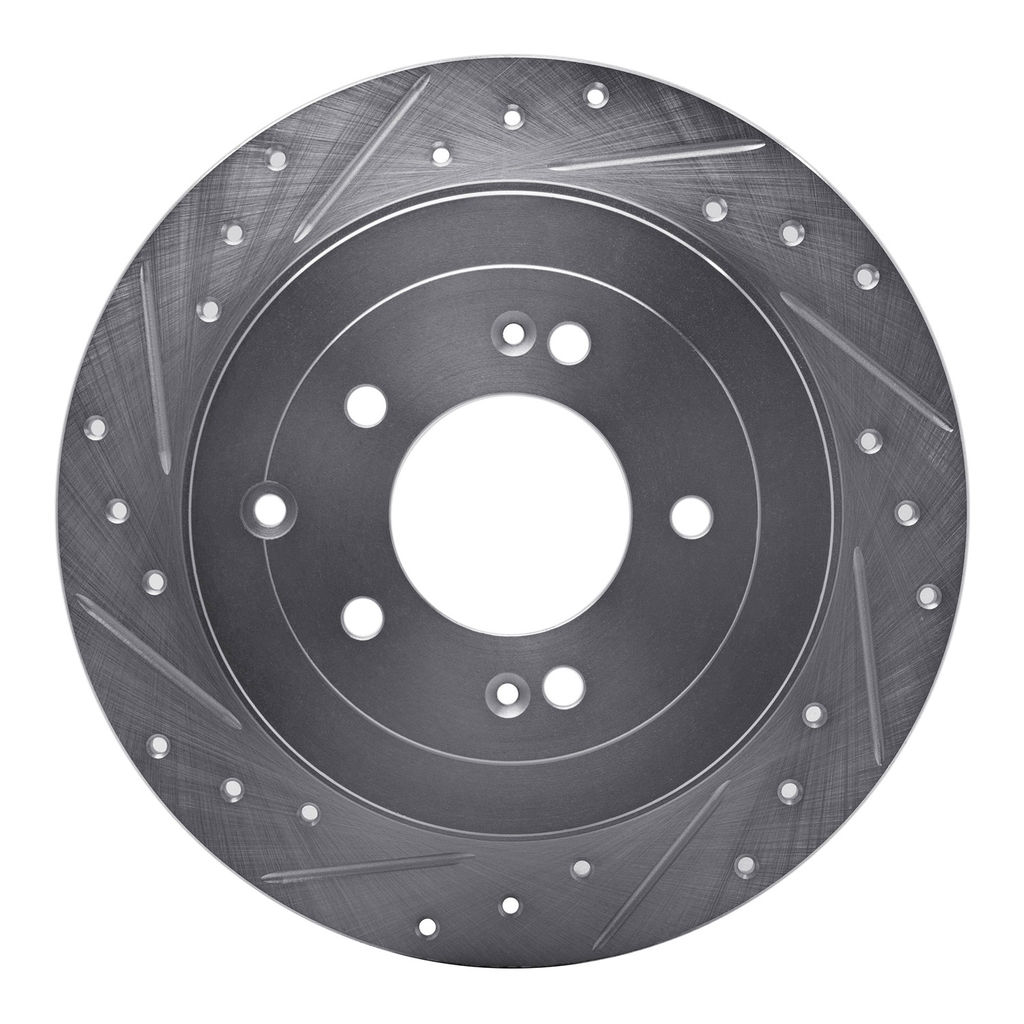Dynamic Friction 631-03052L - Drilled and Slotted Silver Zinc Brake Rotor