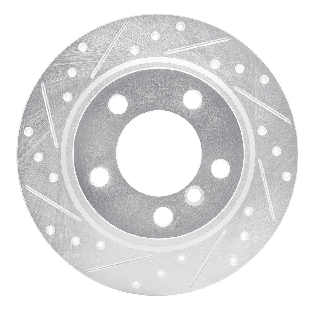 Dynamic Friction 631-32010L - Drilled and Slotted Silver Zinc Brake Rotor