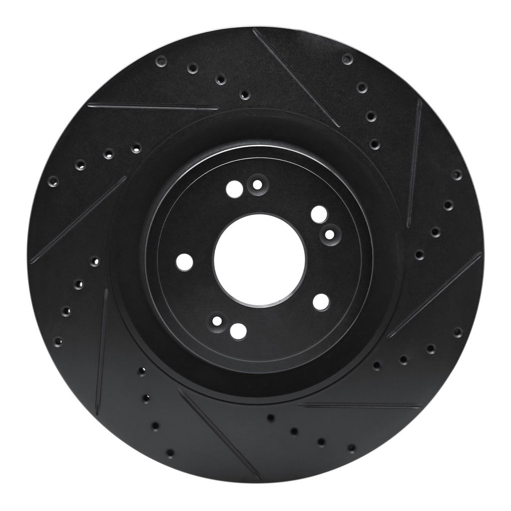 Dynamic Friction 633-03057R - Drilled and Slotted Black Zinc Brake Rotor