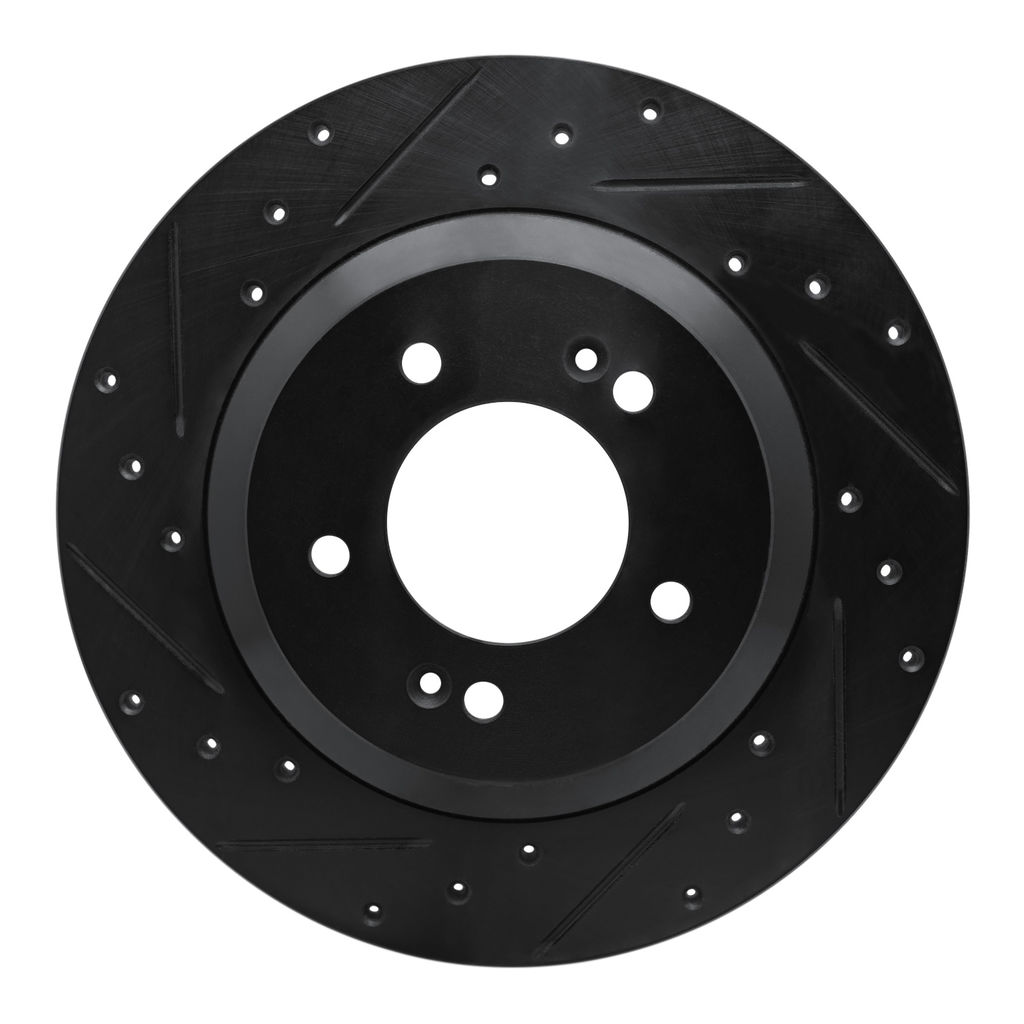 Dynamic Friction 633-03065L - Drilled and Slotted Black Zinc Brake Rotor
