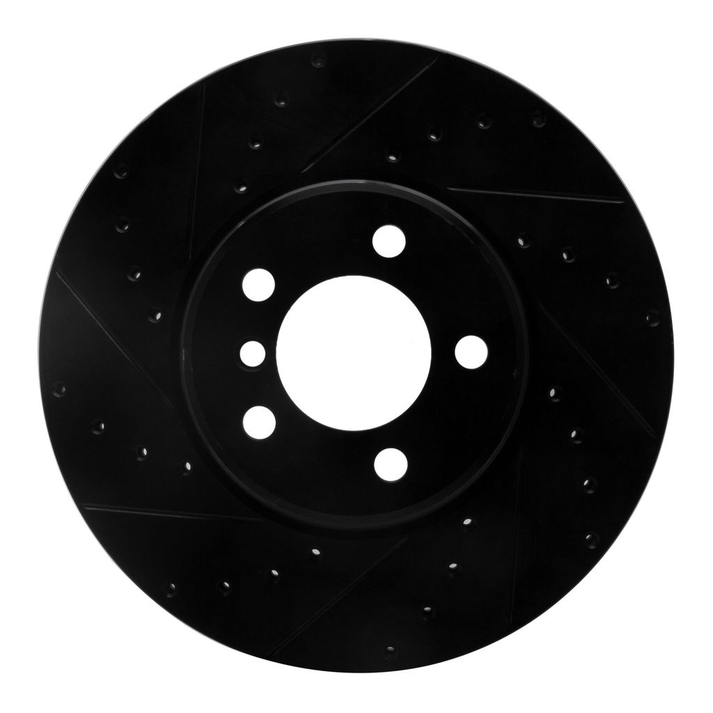 Dynamic Friction 633-11006L - Drilled and Slotted Black Zinc Brake Rotor