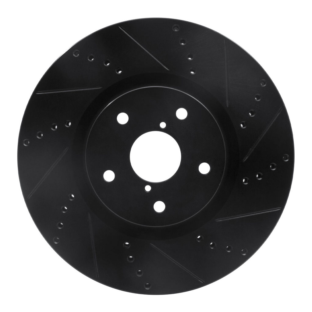 Dynamic Friction 633-13016R - Drilled and Slotted Black Zinc Brake Rotor