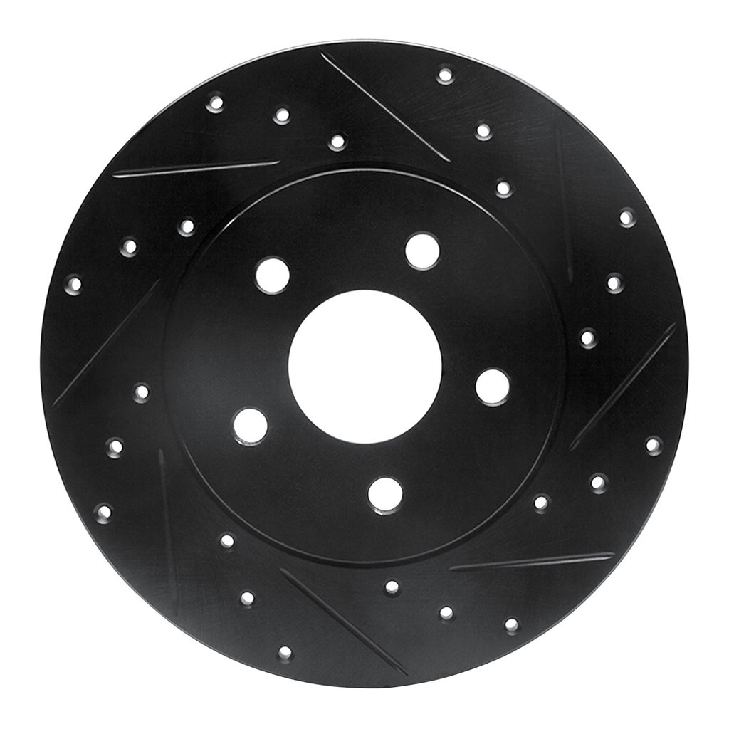 Dynamic Friction 633-20013R - Drilled and Slotted Black Zinc Brake Rotor