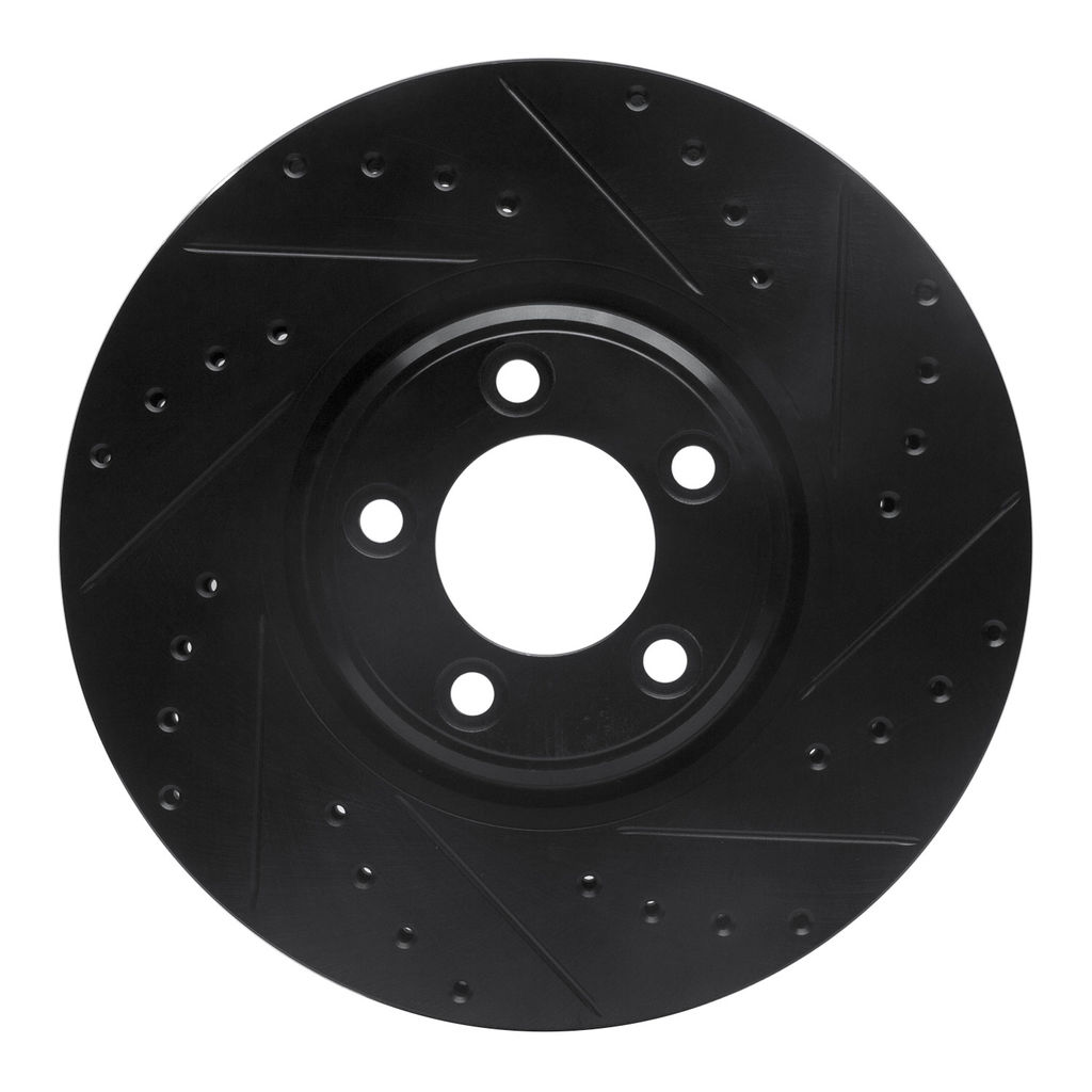 Dynamic Friction 633-20030R - Drilled and Slotted Black Zinc Brake Rotor