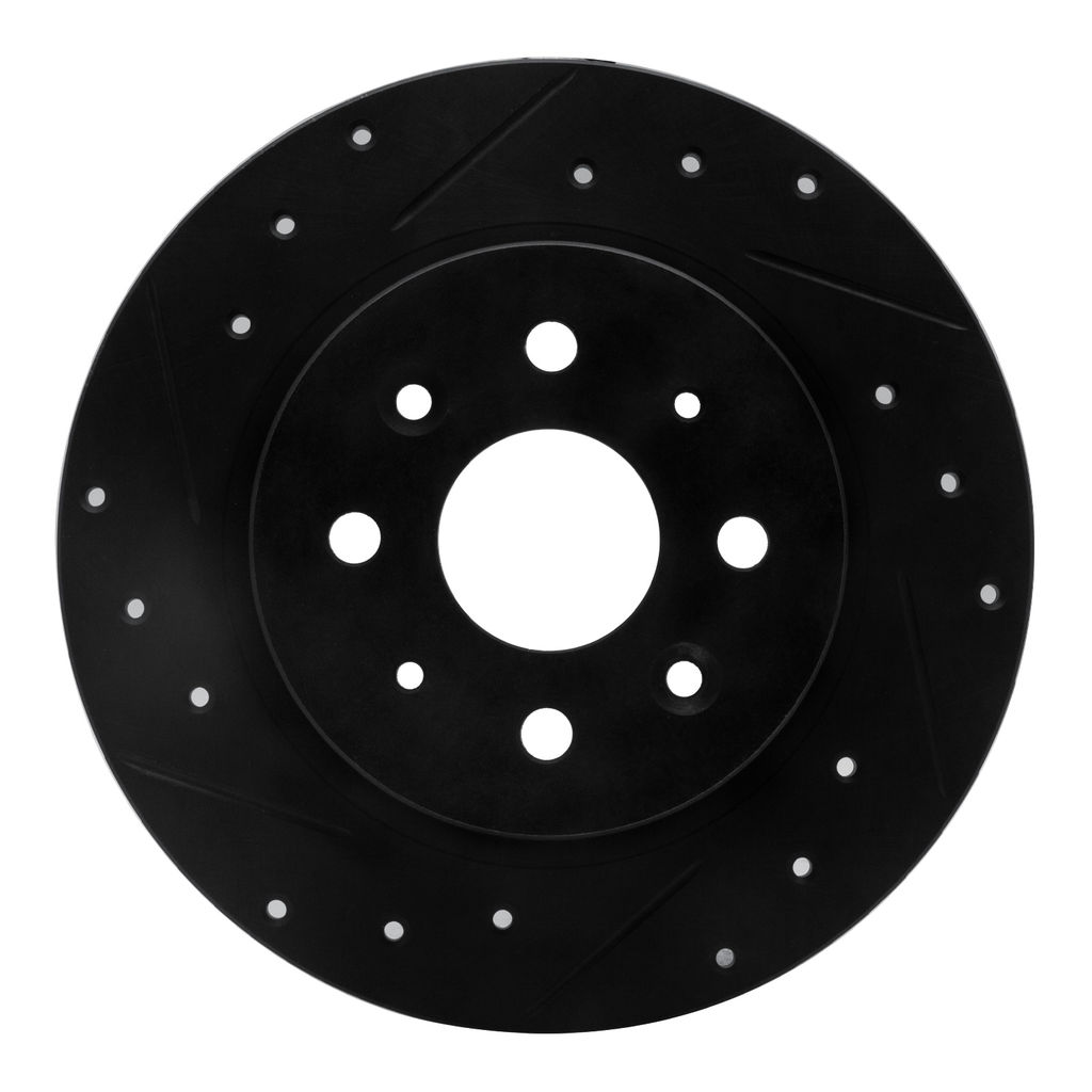 Dynamic Friction 633-21003L - Drilled and Slotted Black Zinc Brake Rotor