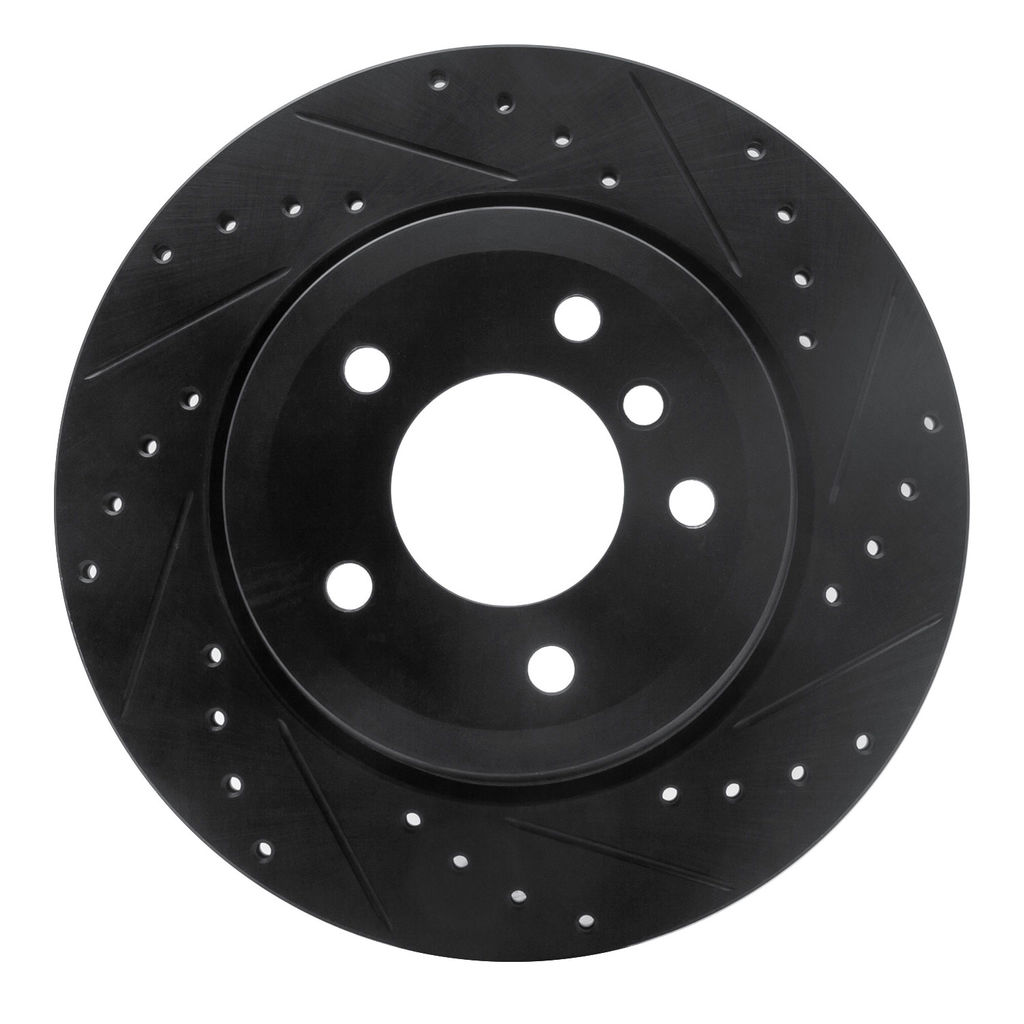 Dynamic Friction 633-31075R - Drilled and Slotted Black Zinc Brake Rotor