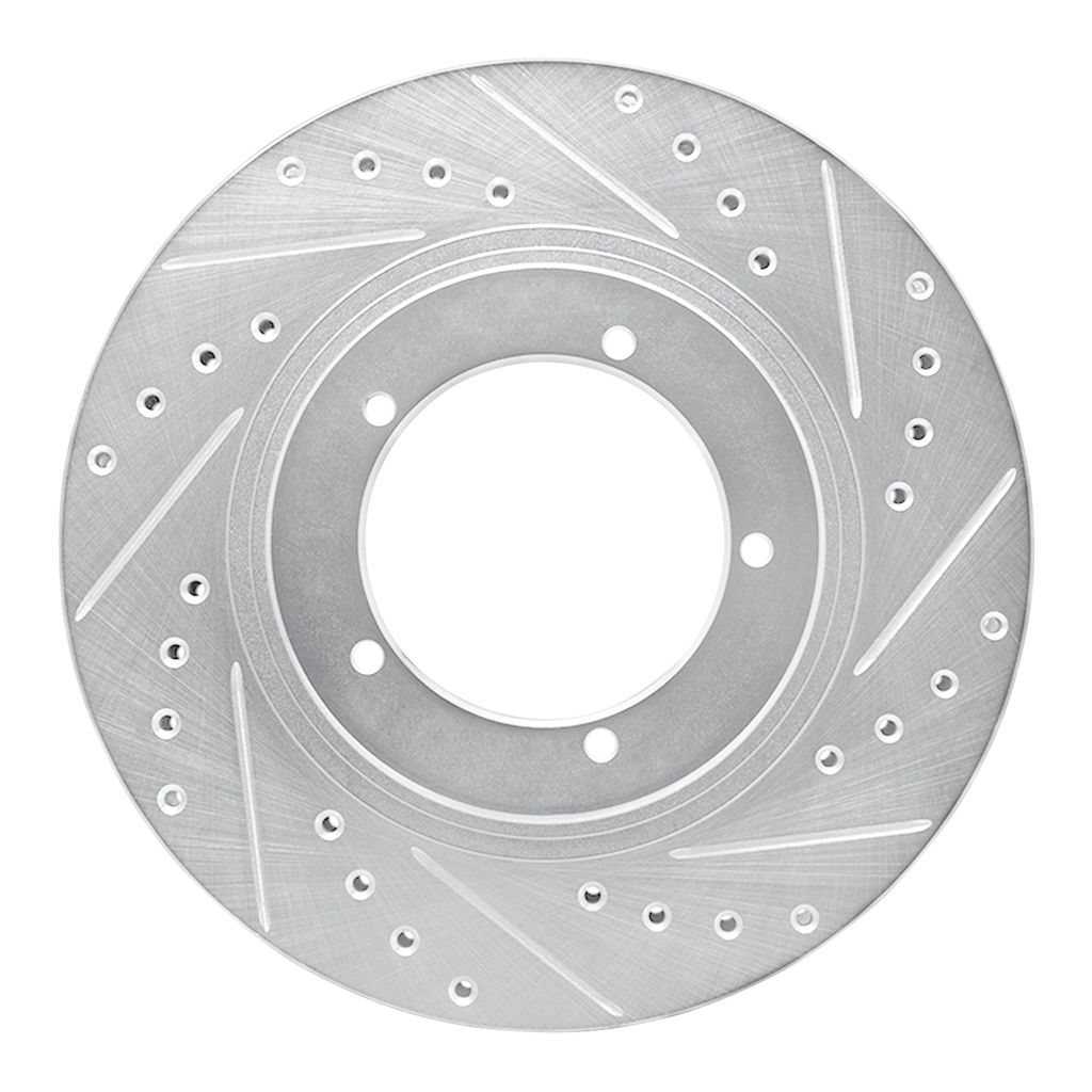 Dynamic Friction 631-02018R - Drilled and Slotted Silver Zinc Brake Rotor