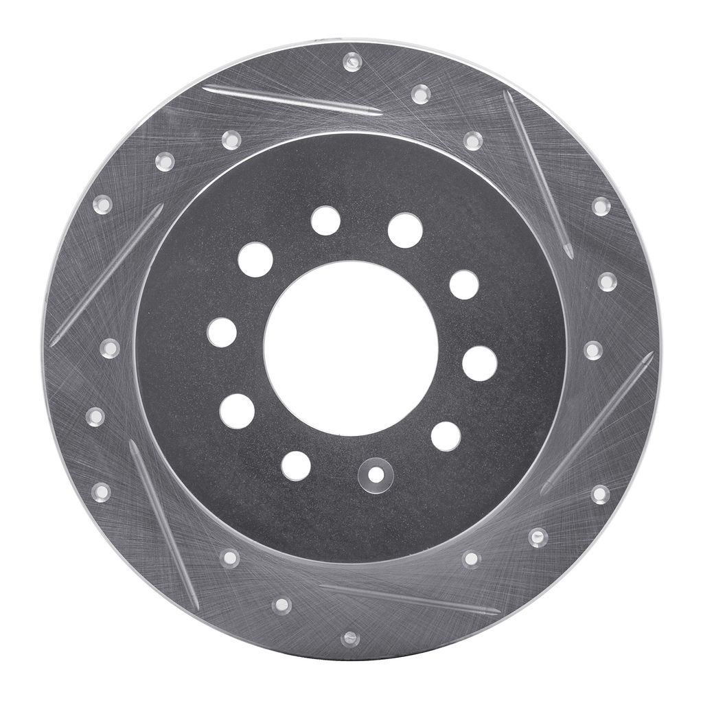 Dynamic Friction 631-03025R - Drilled and Slotted Silver Zinc Brake Rotor