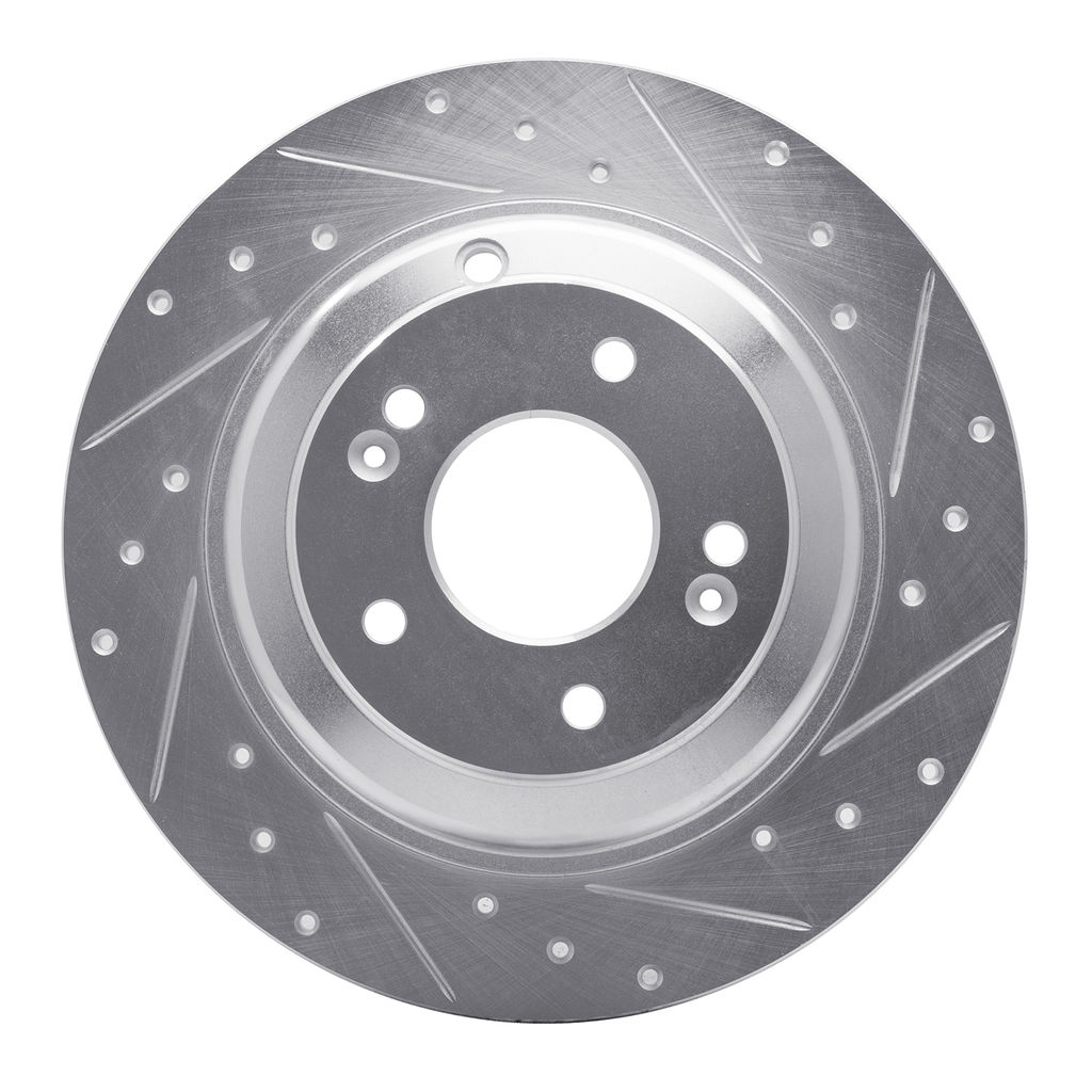 Dynamic Friction 631-03033R - Drilled and Slotted Silver Zinc Brake Rotor