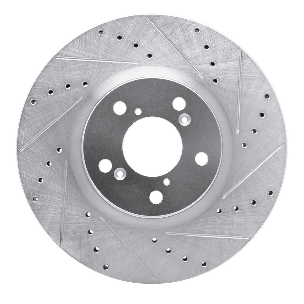 Dynamic Friction 631-59053R - Drilled and Slotted Silver Zinc Brake Rotor