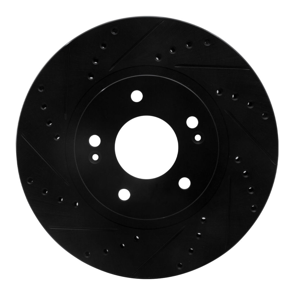 Dynamic Friction 633-03045L - Drilled and Slotted Black Zinc Brake Rotor