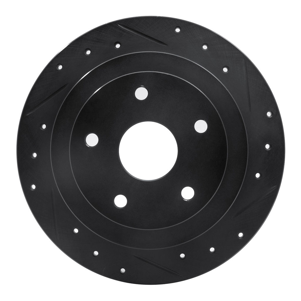Dynamic Friction 633-13012R - Drilled and Slotted Black Zinc Brake Rotor