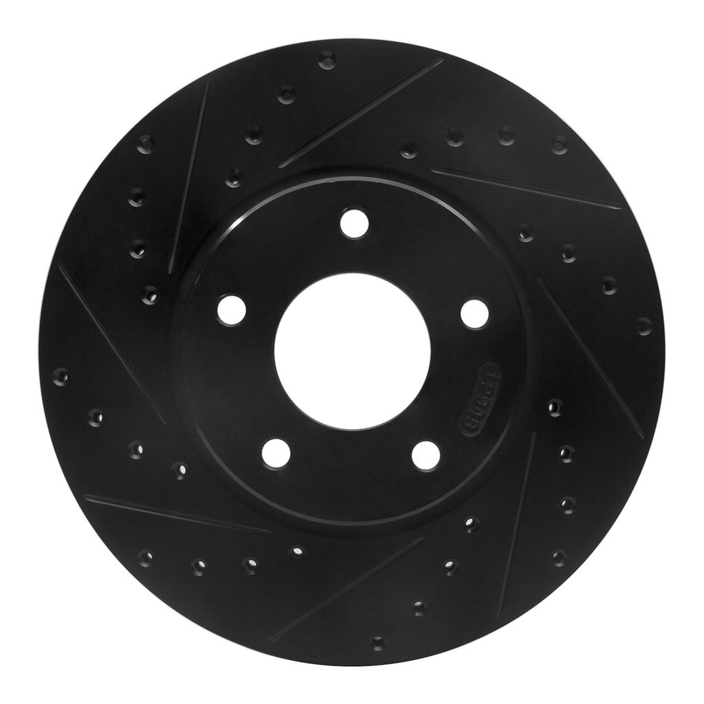 Dynamic Friction 633-20010L - Drilled and Slotted Black Zinc Brake Rotor