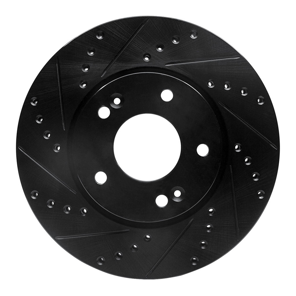Dynamic Friction 633-21011L - Drilled and Slotted Black Zinc Brake Rotor