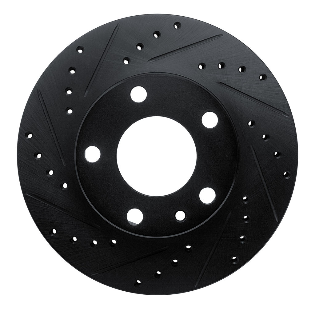 Dynamic Friction 633-31007L - Drilled and Slotted Black Zinc Brake Rotor
