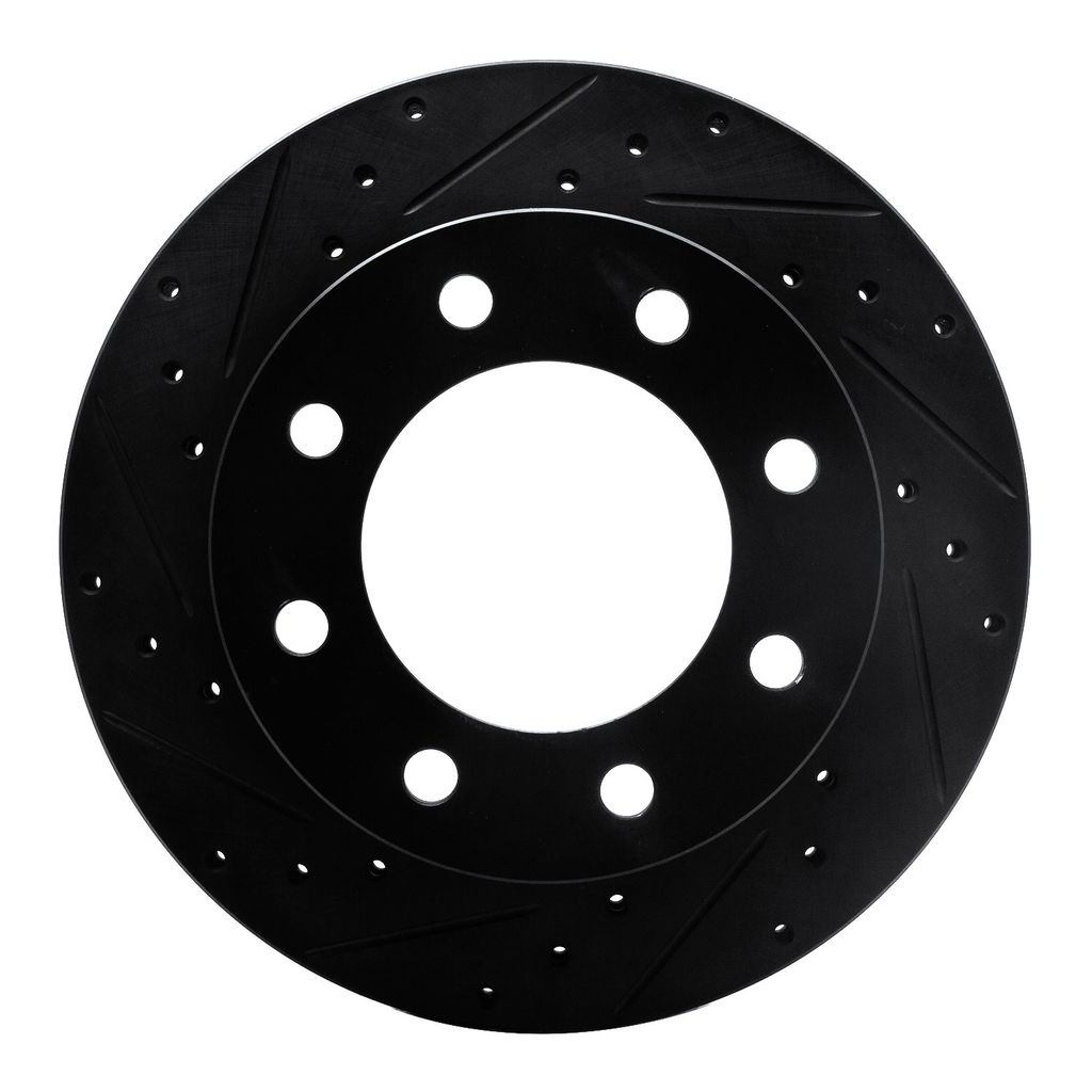 Dynamic Friction 633-48038L - Drilled and Slotted Black Zinc Brake Rotor