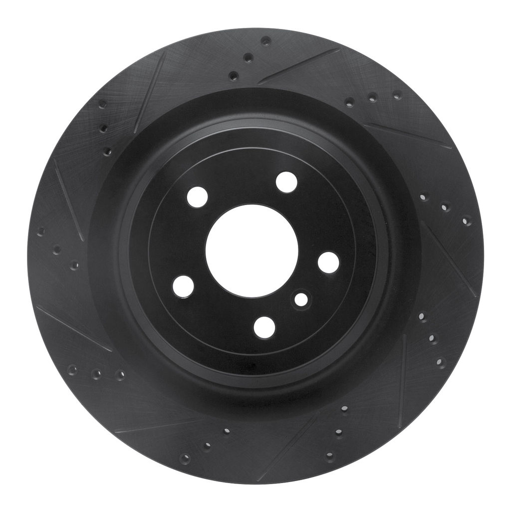 Dynamic Friction 633-63150L - Drilled and Slotted Black Zinc Brake Rotor