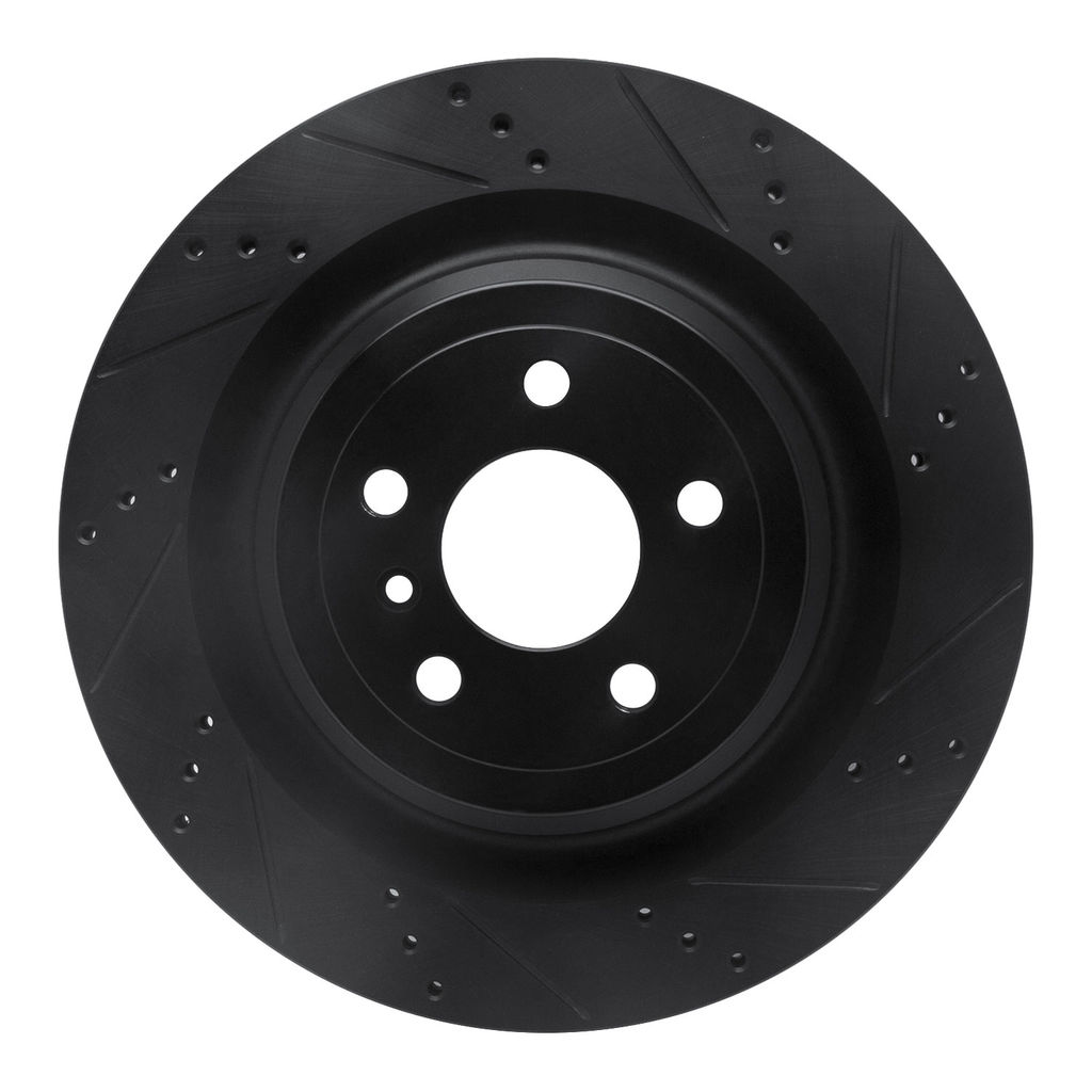 Dynamic Friction 633-63150R - Drilled and Slotted Black Zinc Brake Rotor