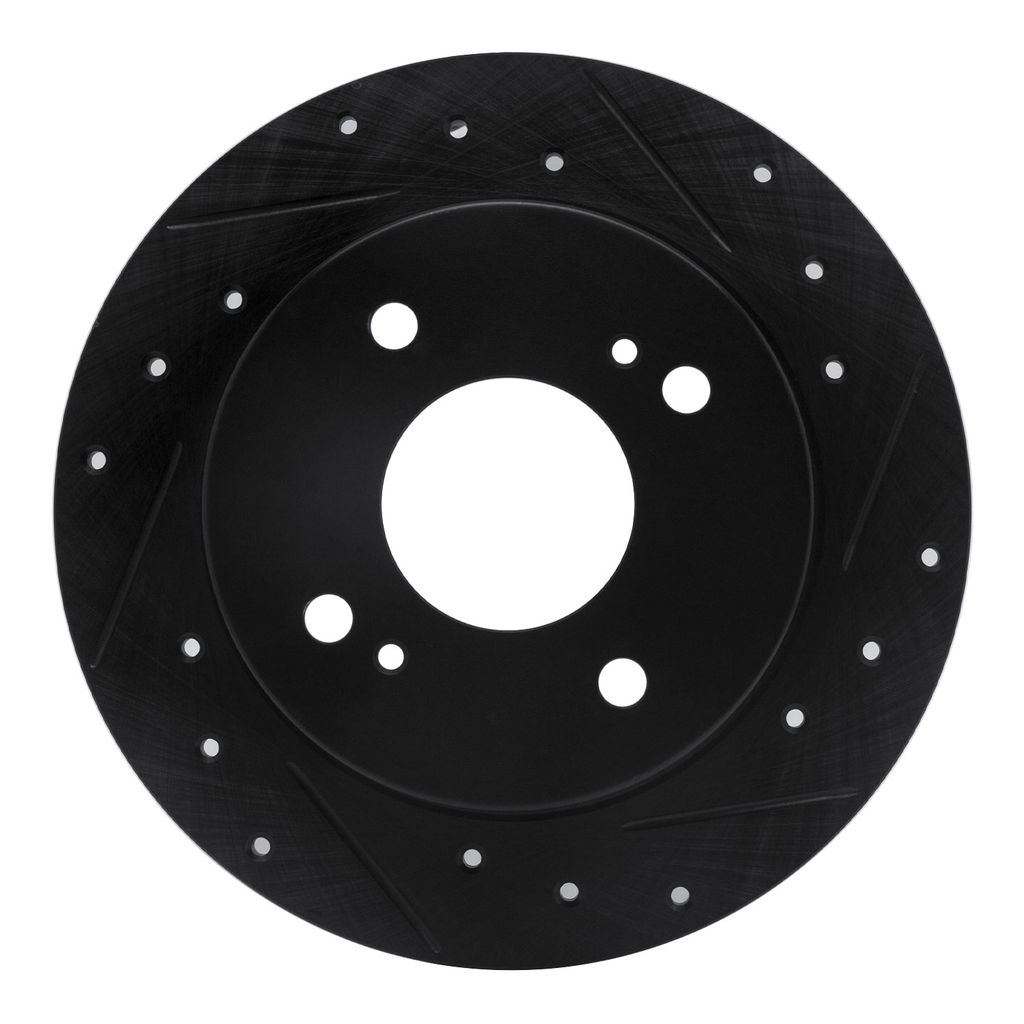 Dynamic Friction 633-67036R - Drilled and Slotted Black Zinc Brake Rotor