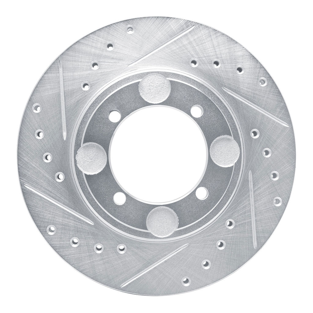 Dynamic Friction 631-03007L - Drilled and Slotted Silver Zinc Brake Rotor