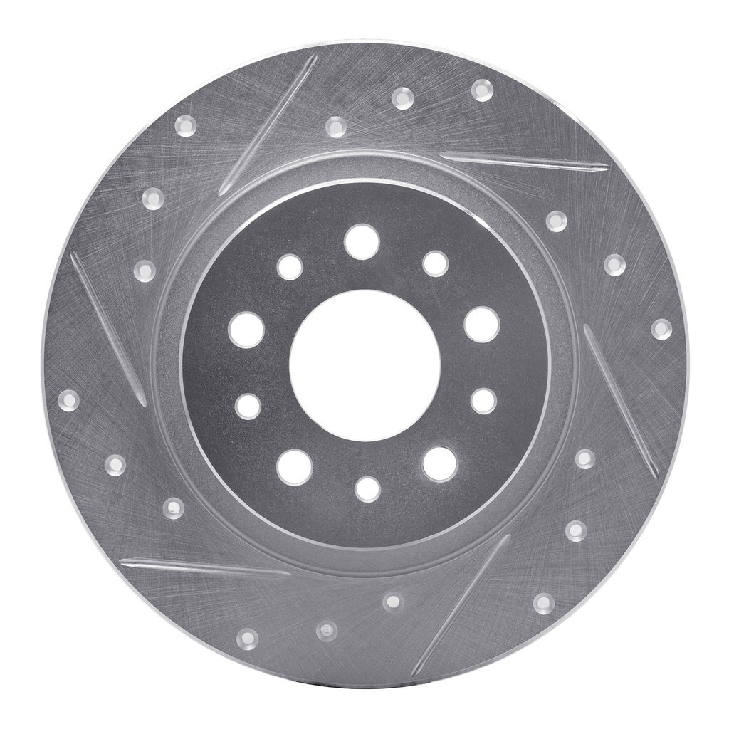 Dynamic Friction 631-07003L - Drilled and Slotted Silver Zinc Brake Rotor