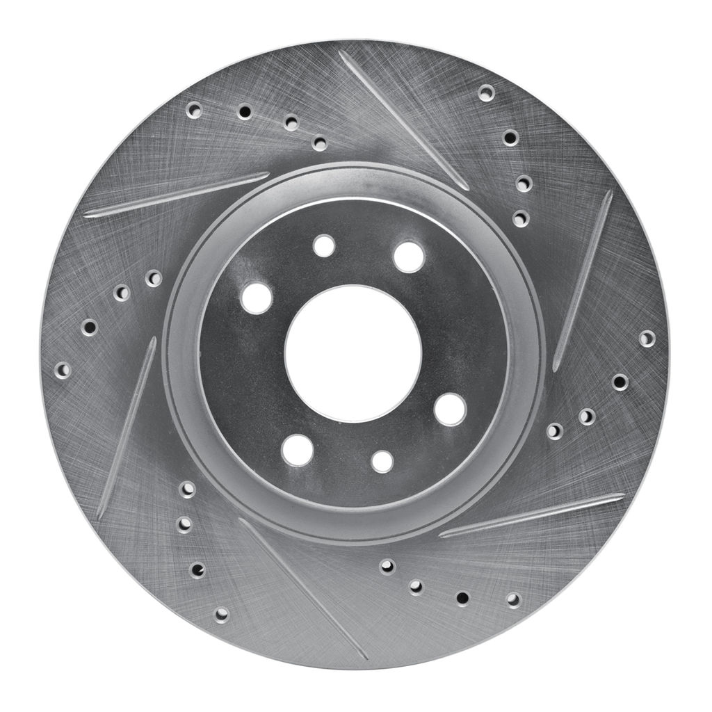Dynamic Friction 631-07004R - Drilled and Slotted Silver Zinc Brake Rotor