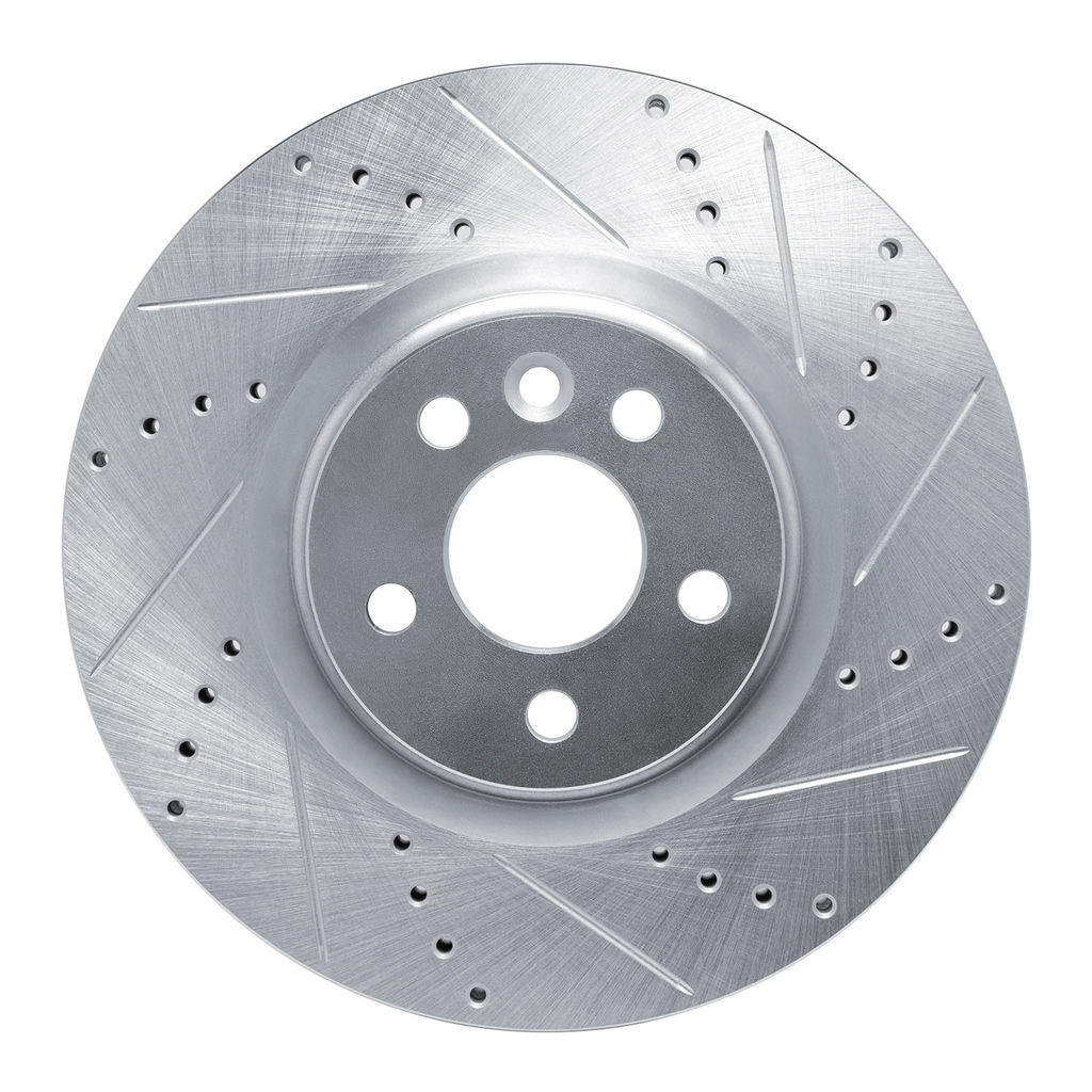 Dynamic Friction 631-11025R - Drilled and Slotted Silver Zinc Brake Rotor