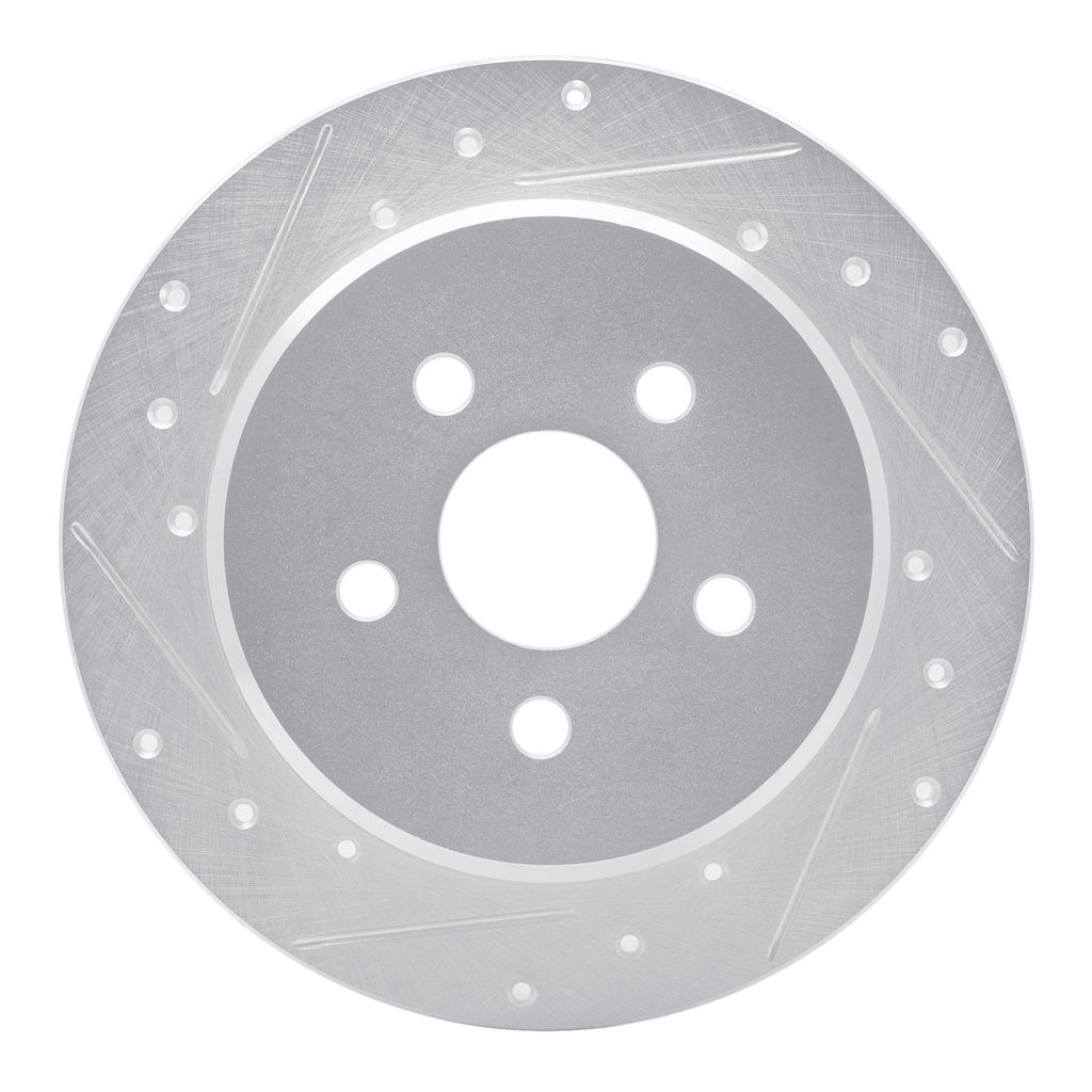 Dynamic Friction 631-39008L - Drilled and Slotted Silver Zinc Brake Rotor