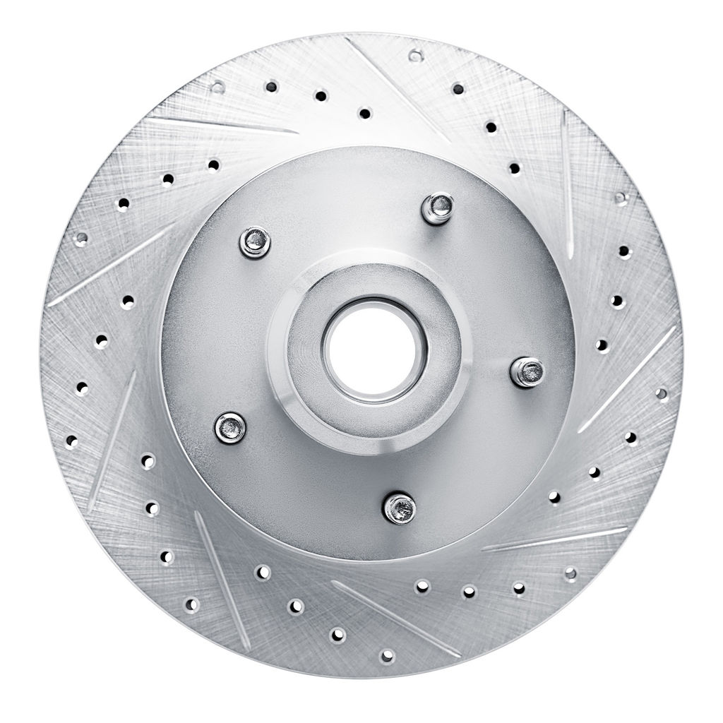 Dynamic Friction 631-40074R - Drilled and Slotted Silver Zinc Brake Rotor