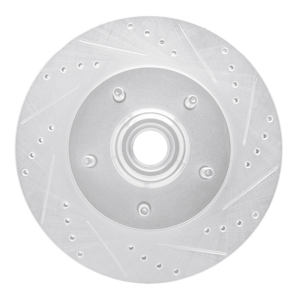 Dynamic Friction 631-54145R - Drilled and Slotted Silver Zinc Brake Rotor