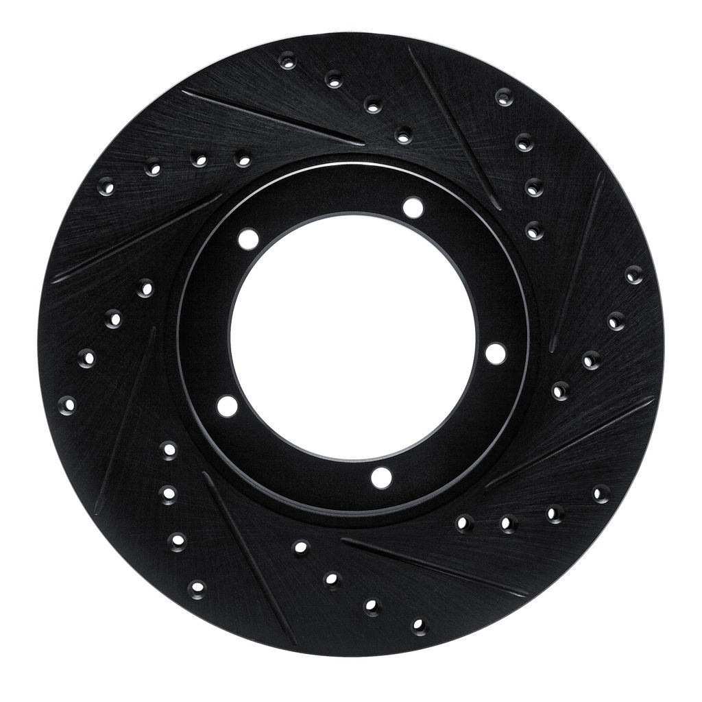 Dynamic Friction 633-02001R - Drilled and Slotted Black Zinc Brake Rotor