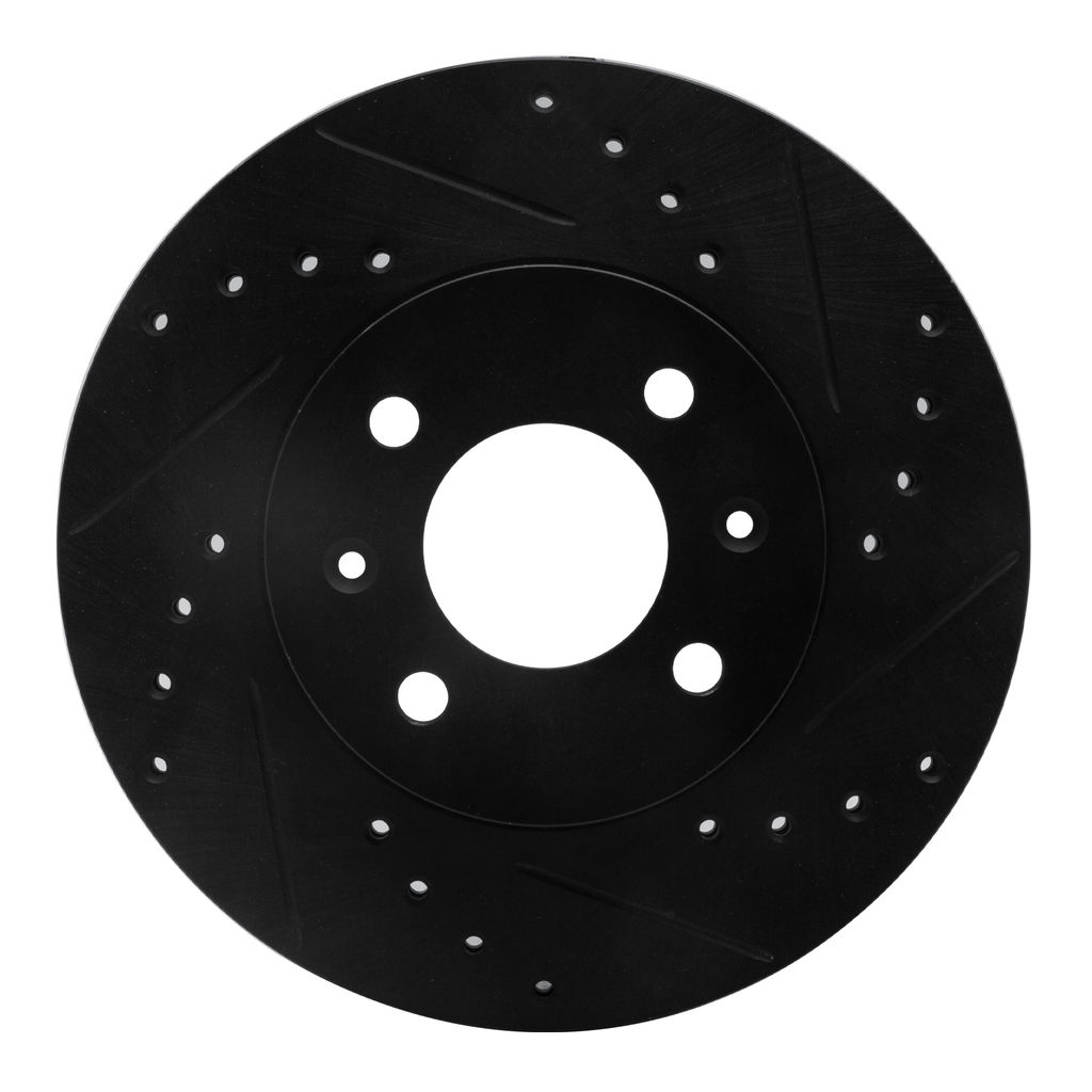 Dynamic Friction 633-03001R - Drilled and Slotted Black Zinc Brake Rotor