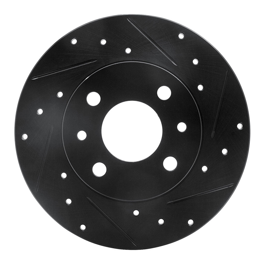 Dynamic Friction 633-07001R - Drilled and Slotted Black Zinc Brake Rotor