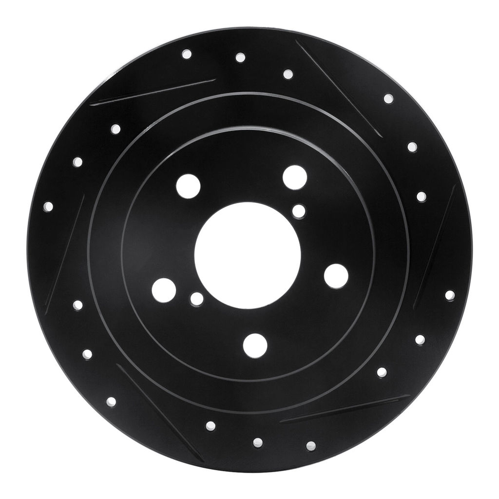 Dynamic Friction 633-13008R - Drilled and Slotted Black Zinc Brake Rotor