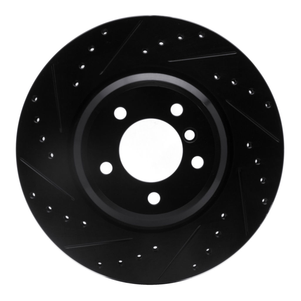 Dynamic Friction 633-31082L - Drilled and Slotted Black Zinc Brake Rotor