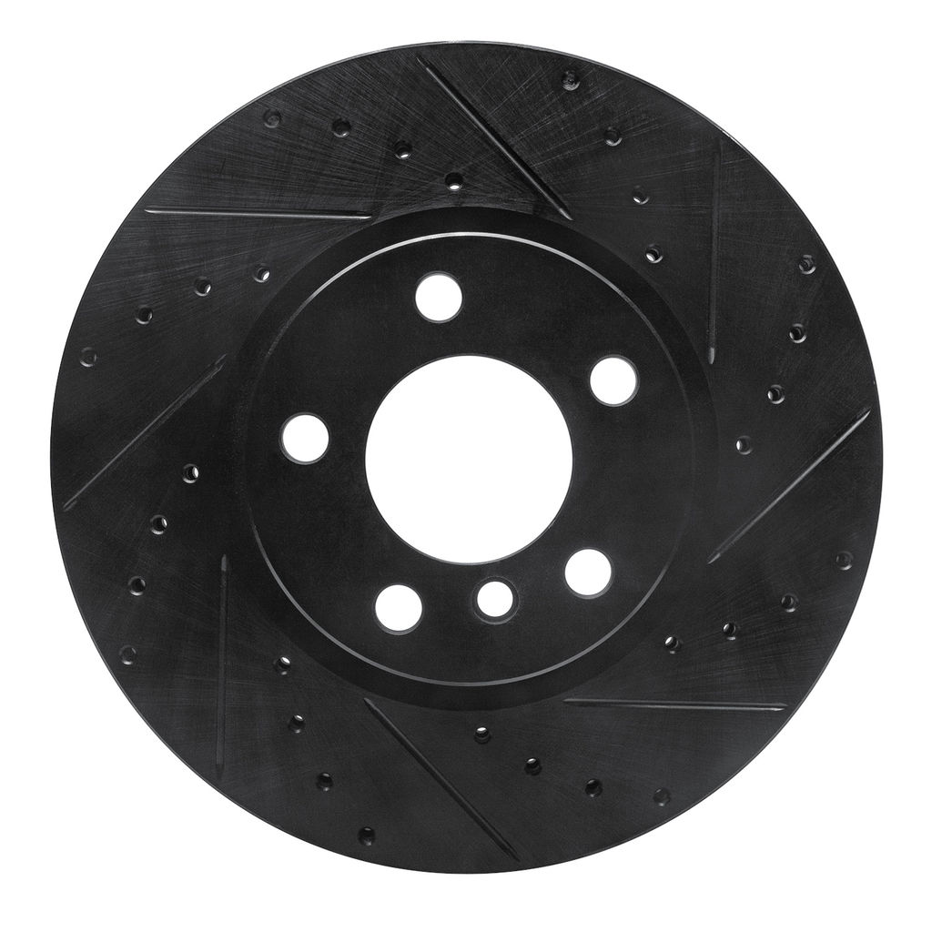 Dynamic Friction 633-31151R - Drilled and Slotted Black Zinc Brake Rotor