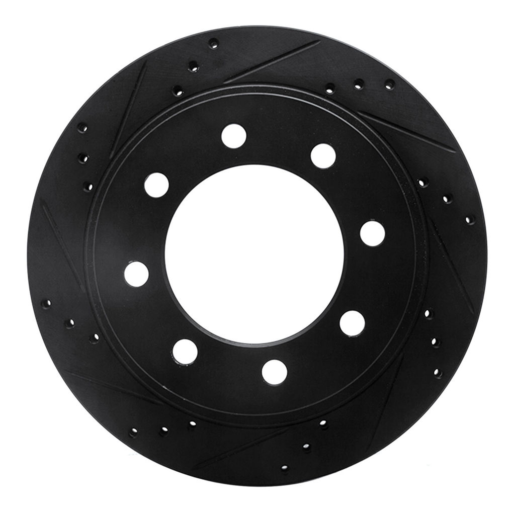 Dynamic Friction 633-40103L - Drilled and Slotted Black Zinc Brake Rotor