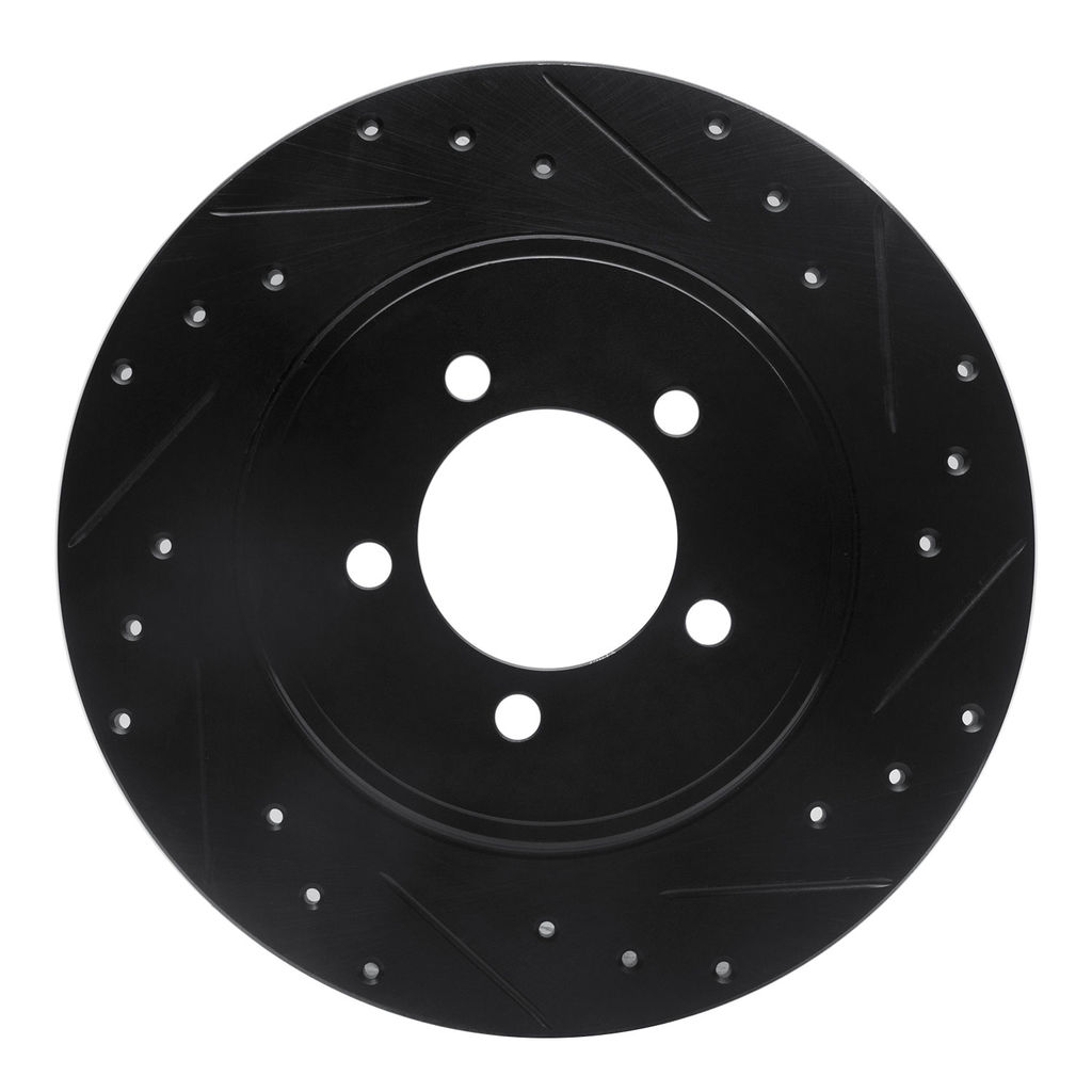 Dynamic Friction 633-55008R - Drilled and Slotted Black Zinc Brake Rotor