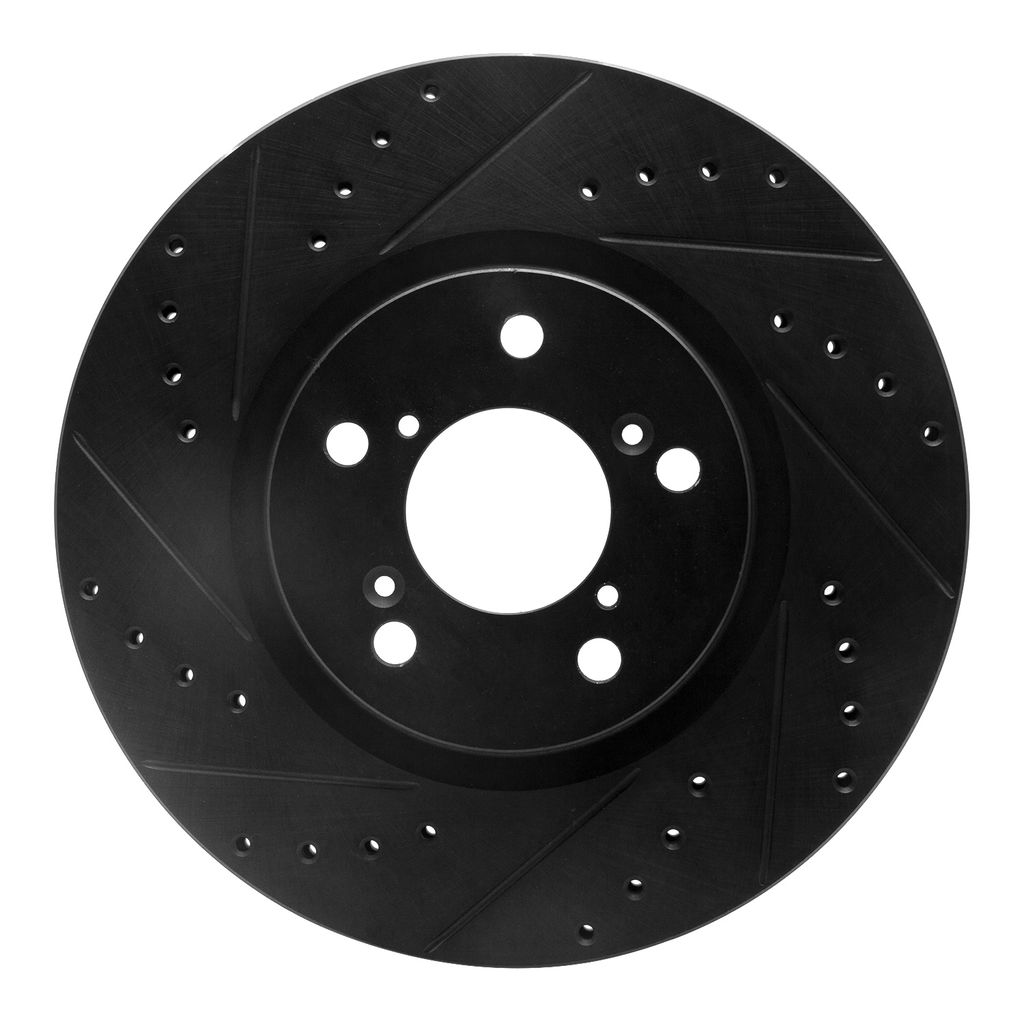 Dynamic Friction 633-59051L - Drilled and Slotted Black Zinc Brake Rotor