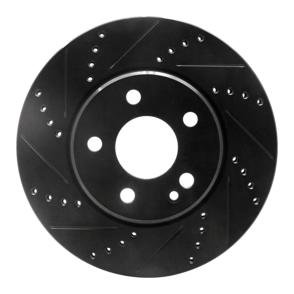 Dynamic Friction 633-63088L - Drilled and Slotted Black Zinc Brake Rotor