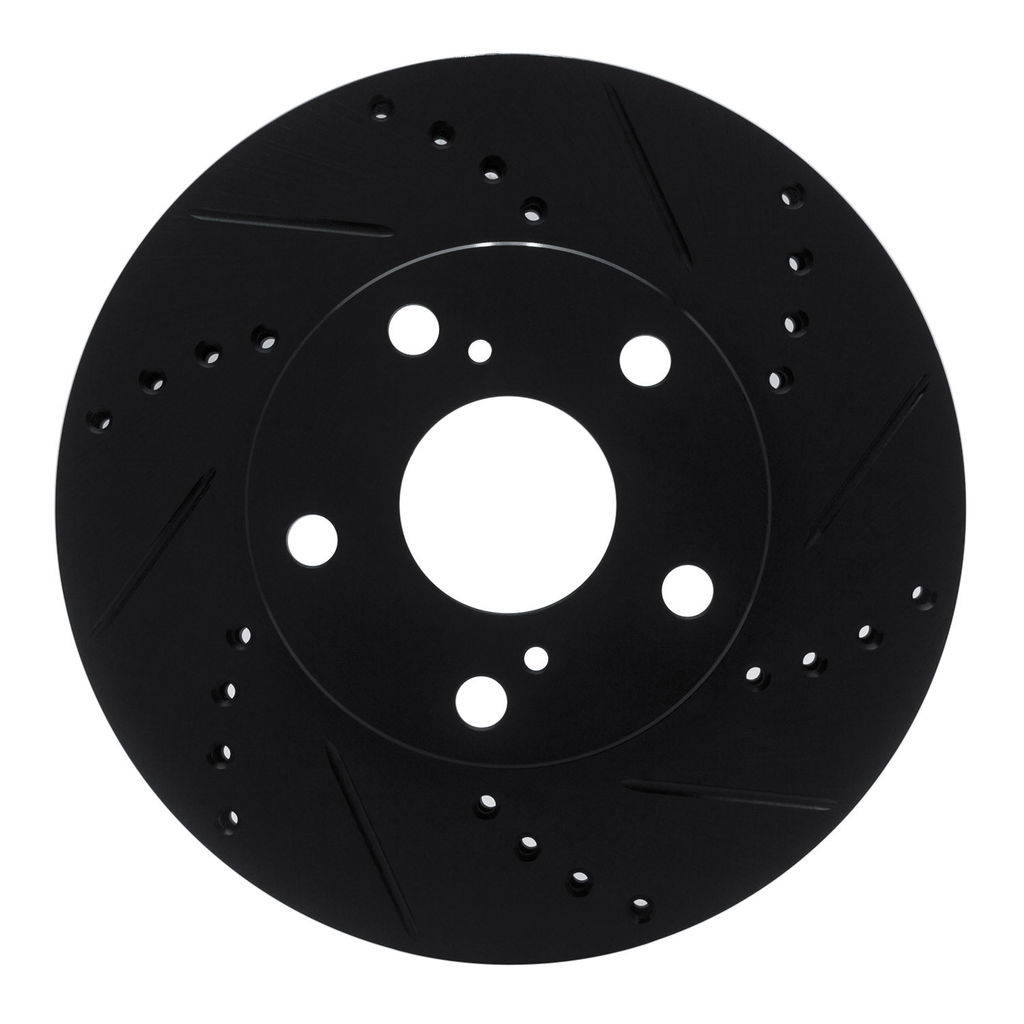 Dynamic Friction 633-76133R - Drilled and Slotted Black Zinc Brake Rotor