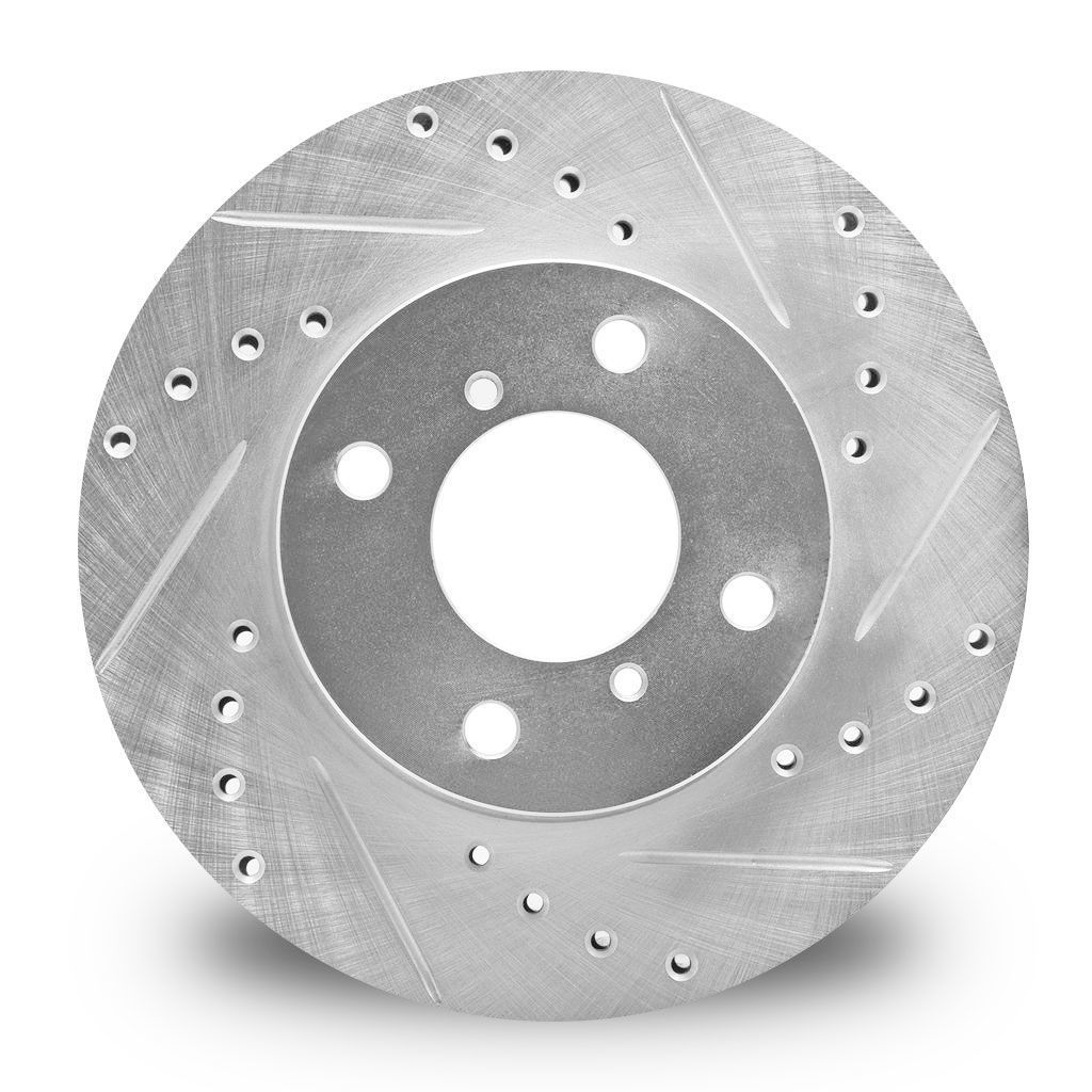 Dynamic Friction 631-02017R - Drilled and Slotted Silver Zinc Brake Rotor