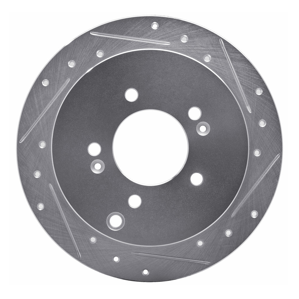 Dynamic Friction 631-03044R - Drilled and Slotted Silver Zinc Brake Rotor