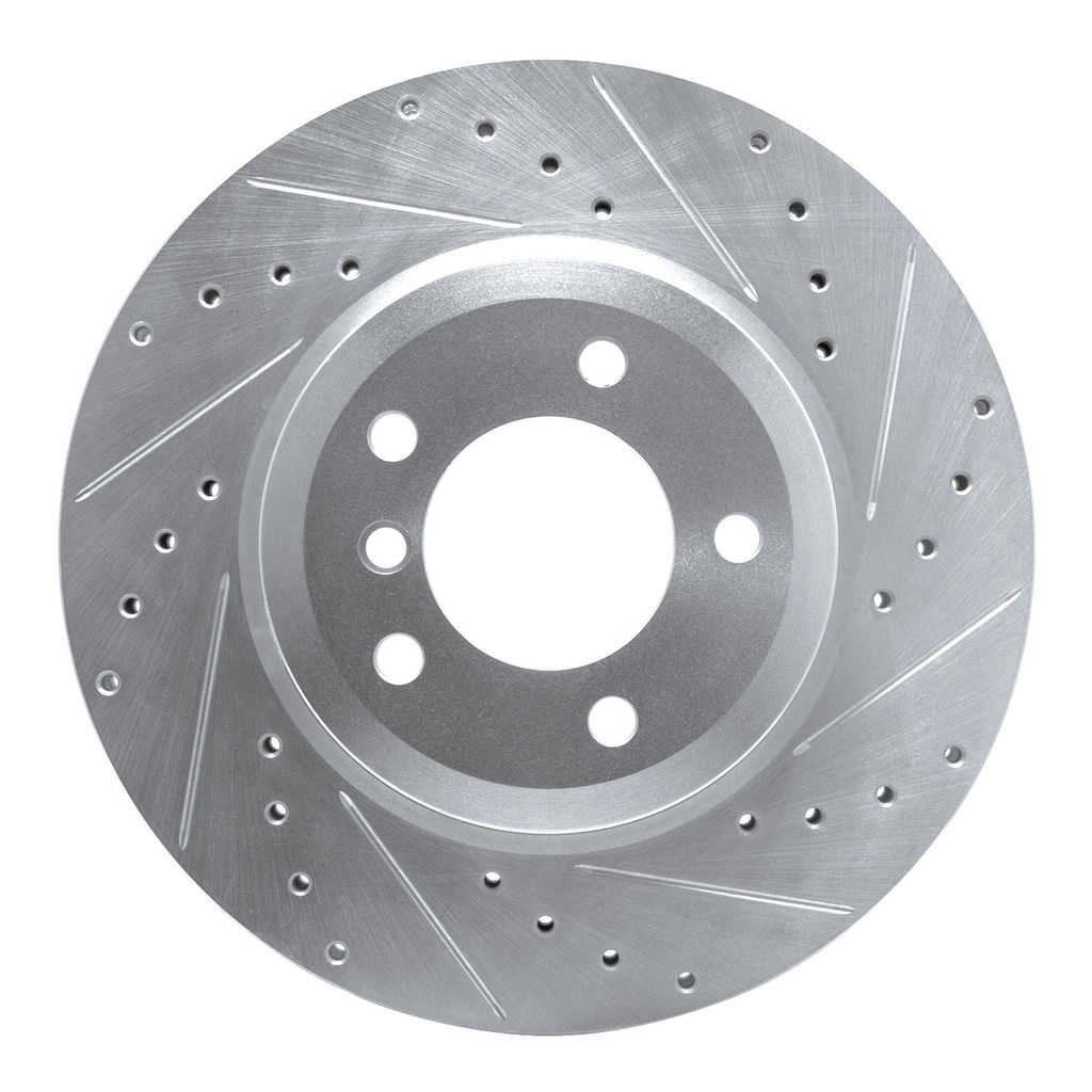 Dynamic Friction 631-31048R - Drilled and Slotted Silver Zinc Brake Rotor