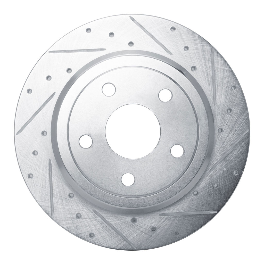 Dynamic Friction 631-42004R - Drilled and Slotted Silver Zinc Brake Rotor