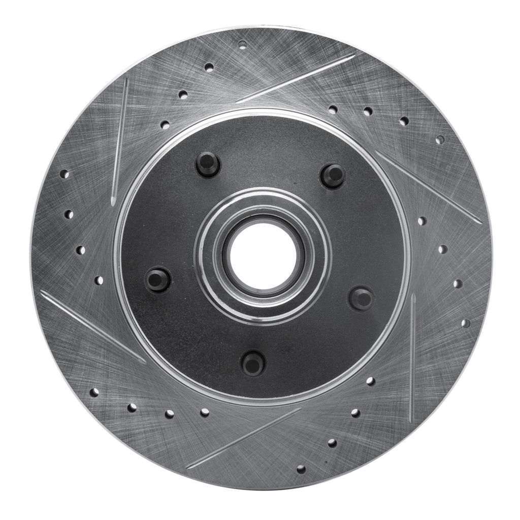 Dynamic Friction 631-47005L - Drilled and Slotted Silver Zinc Brake Rotor