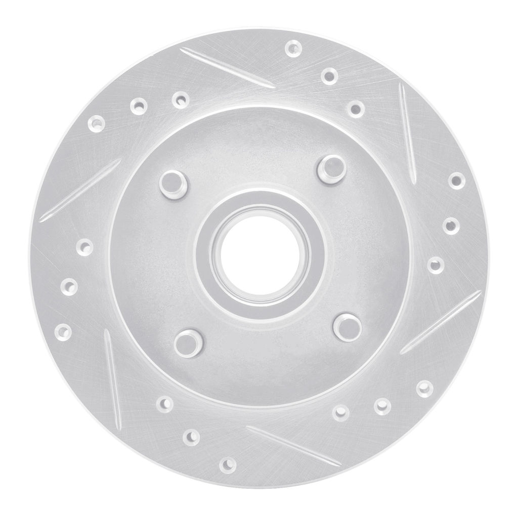 Dynamic Friction 631-54012R - Drilled and Slotted Silver Zinc Brake Rotor