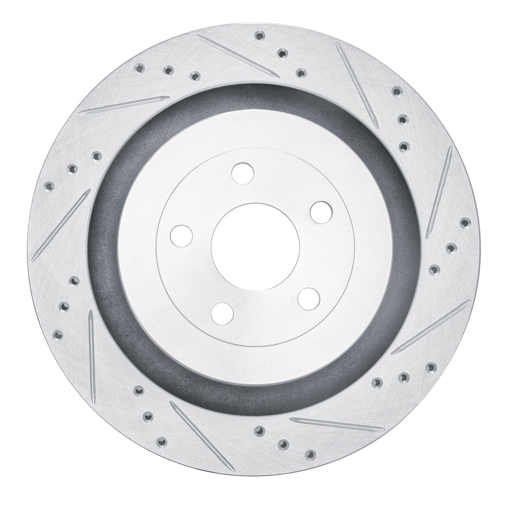 Dynamic Friction 631-55010R - Drilled and Slotted Silver Zinc Brake Rotor